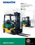 KOMATSU FORKLIFT. AX20 series FEATURE BROCHURE. Cushion & Pneumatic Tire Lift Trucks 3,000 3,500 lbs. Capacity Gas and LPG