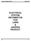 LAWN & GARDEN PRODUCT ELECTRICAL SYSTEM INFORMATION FOR S 1612