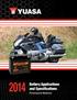 Battery Applications and Specifications. Powersports Batteries