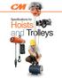 Specifications for. Hoists and Trolleys