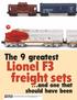 Lionel F3 freight sets. The 9 greatest. and one that should have been