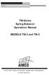 TW-Series Spring Balancer Operations Manual