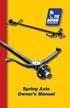 Spring Axle Owner s Manual