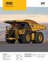 789D. Mining Truck. Cat 3516B EUI Gross Power SAE J kw 1,900 hp Net Power SAE J kw 1,771 hp