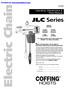 Electric Chain. JLC Series. Operating, Maintenance & Parts Manual. Follow all instructions and warnings for. Provided by: