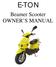 E-TON. Beamer Scooter OWNER S MANUAL