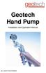 Geotech Hand Pump. Installation and Operation Manual. Rev 1/25/2017 Part #