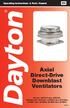Axial Direct-Drive Downblast Ventilators. Operating Instructions & Parts Manual