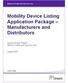 Mobility Device Listing Application Package Manufacturers and Distributors