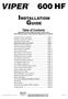 600 HF INSTALLATION GUIDE. Table of Contents. Directed Electronics, Inc.