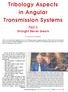 Tribology Aspects in Angular Transmission Systems