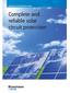 Bussmann PV Application guide. Complete and reliable solar circuit protection