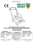 Patent and other patents pending BILLY GOAT POWER RAKE AND OVERSEEDER PR550, PR550H, OS552, OS552H Owner's Manual