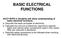 BASIC ELECTRICAL FUNCTIONS