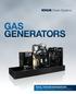 Power Systems GAS GENERATORS. generators transfer switches switchgear controls
