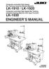 ENGINEER S MANUAL LK-1910 / LK-1920 LK Computer-controlled High Speed Bar Tacking Industrial Sewing Machine