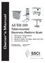 Owner s Manual SSCI AUTO 300. Table-mounted Electronic Platform Scale