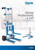 Giving Productivity a Lift GENIE MATERIAL LIFTS