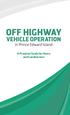 OFF HIGHWAY VEHICLE OPERATION