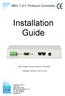Installation Guide. BBV Protocol Converter. BBV single camera protocol converter. Software version CONV3V39