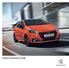 NEW PEUGEOT 208. Overseas Allure model shown with menthol/white personalisation pack, accessory wheels and optional panoramic glass roof.