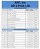 ARC, Inc 2013 Price List