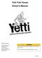 Yetti Fish House Owner s Manual