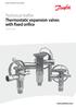 Technical leaflet Thermostatic expansion valves with fixed orifice