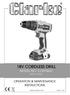 18V CORDLESS DRILL MODEL NO: CON18LiC