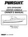 3070 OFFSHORE CENTER CONSOLE OWNER S MANUAL