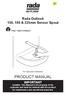 Rada Outlook 150, 190 & 225mm Sensor Spout. For wall panel installation PRODUCT MANUAL