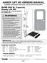 Handy Lift HD Owners Manual WARNING. BURR 500 lb. Capacity Handy Lift HD PN (40 ) PN (45 ) PN (50 )