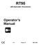 RT95. Operator s Manual. with Hydrostatic Transmission CMW Issue 1.0