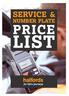 SERVICE & NUMBER PLATE PRICE LIST