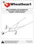 SELF-PROPELLED AUGER KIT WHEATHEART & COMPETITOR MODELS ASSEMBLY & OPERATION MANUAL
