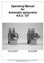 Operating Manual for Automatic sprayvalve KA-2 / GT