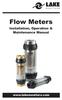 Flow Meters. Installation, Operation & Maintenance Manual.