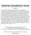 General Competition Rules