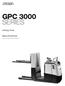 GPC 3000 SERIES. Lifting Fork. Specifications Low Level Order Picker