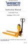 WESCO INDUSTRIAL PRODUCTS, INC. Scale Pallet Truck. Part Number: &