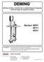 DEMING. INSTALLATION, OPERATION & MAINTENANCE MANUAL Vertical Sump & Industrial Pumps