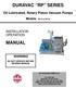 DURAVAC RP SERIES MANUAL. Oil Lubricated, Rotary Piston Vacuum Pumps INSTALLATION OPERATION. Models RP-35 & RP-50 WARNING