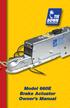 Model 660E Brake Actuator Owner s Manual