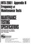 MAINTENANCE TESTING SPECIFICATIONS
