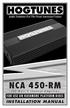 nca NCA 450-RM installation Manual For Use On Rushmore platform bikes 200 Watt 4-Channel Amplifier