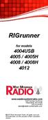 RIGrunner. for models 4004USB 4005 / 4005H 4008 / 4008H