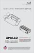 APOLLO Model # - F-12013, F-22013, D-50115, D-50215, D-50415, D-50615, D-50815, D Apollo Series- Instruction Manual V.3
