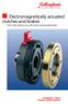 Electromagnetically actuated clutches and brakes. clutch / brake combined units, tooth clutches and spring-applied brakes