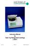 Instruction Manual for Table Top Refrigerated Centrifuge Z 383 K