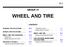WHEEL AND TIRE GROUP CONTENTS GENERAL SPECIFICATIONS SERVICE SPECIFICATIONS WHEEL AND TIRE